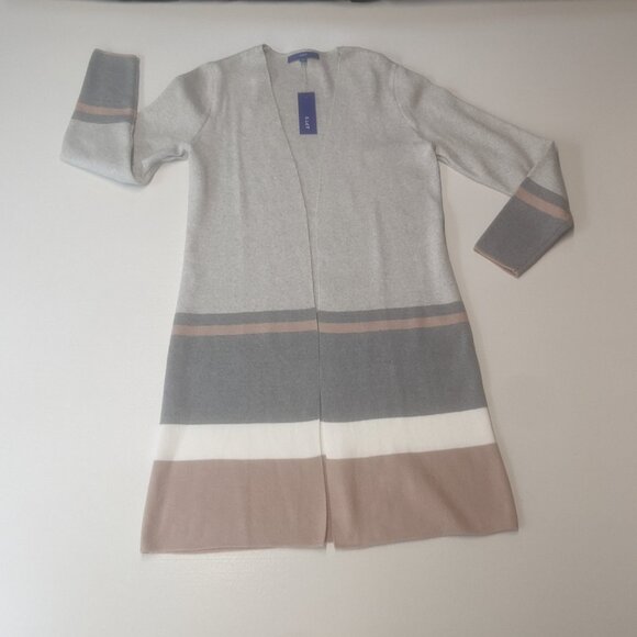 NWT Apt. 9 Size small Open Cardigan Tan/Gray/White - Picture 2 of 12